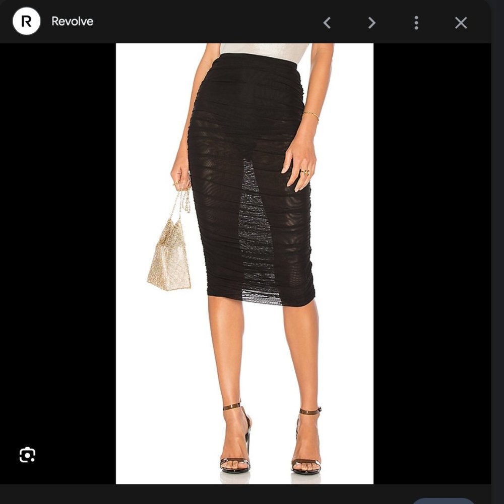 Superdown small midi black mesh skirt